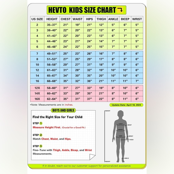 Hevto Kids Wetsuit for Boys Girls Toddler Youth 3/2mm Neoprene Full Wet Suits - Picture 11 of 12